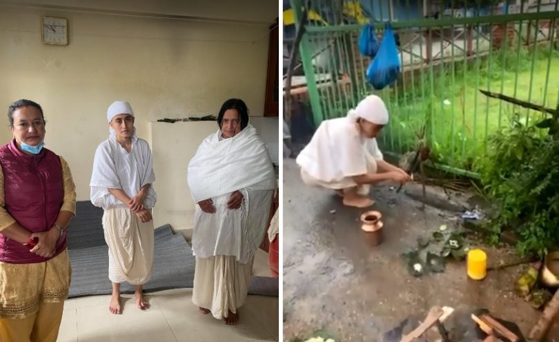 बाबुको क्रिया गर्दै छोरी