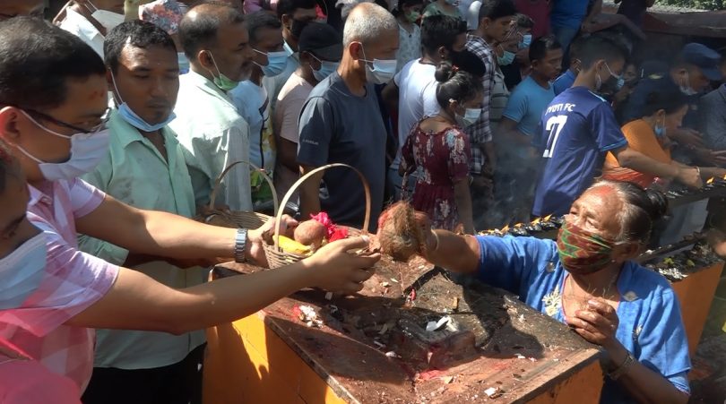 सुनसरीको धरान स्थीत दन्तकाली मन्दीरमा दशैंका अवसरमा विशेष पुजाआजा